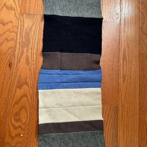 Mary Jaeger Patchwork Scarf Women’s Size 53”L 9”W Blue/Gray Wool Alpaca mohair
